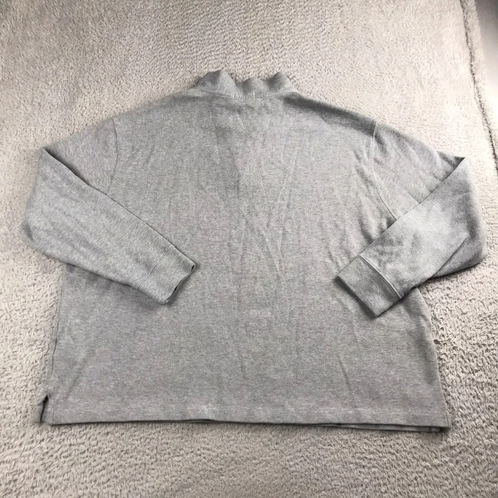 Polo Ralph Lauren 1/4 Zip Pullover Mens 2XB Gray Cotton Navy Pony Logo Sweater
